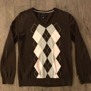 TOMMY HILFIGER DIAMOND PATTERN SWEATER SIZE LARGE